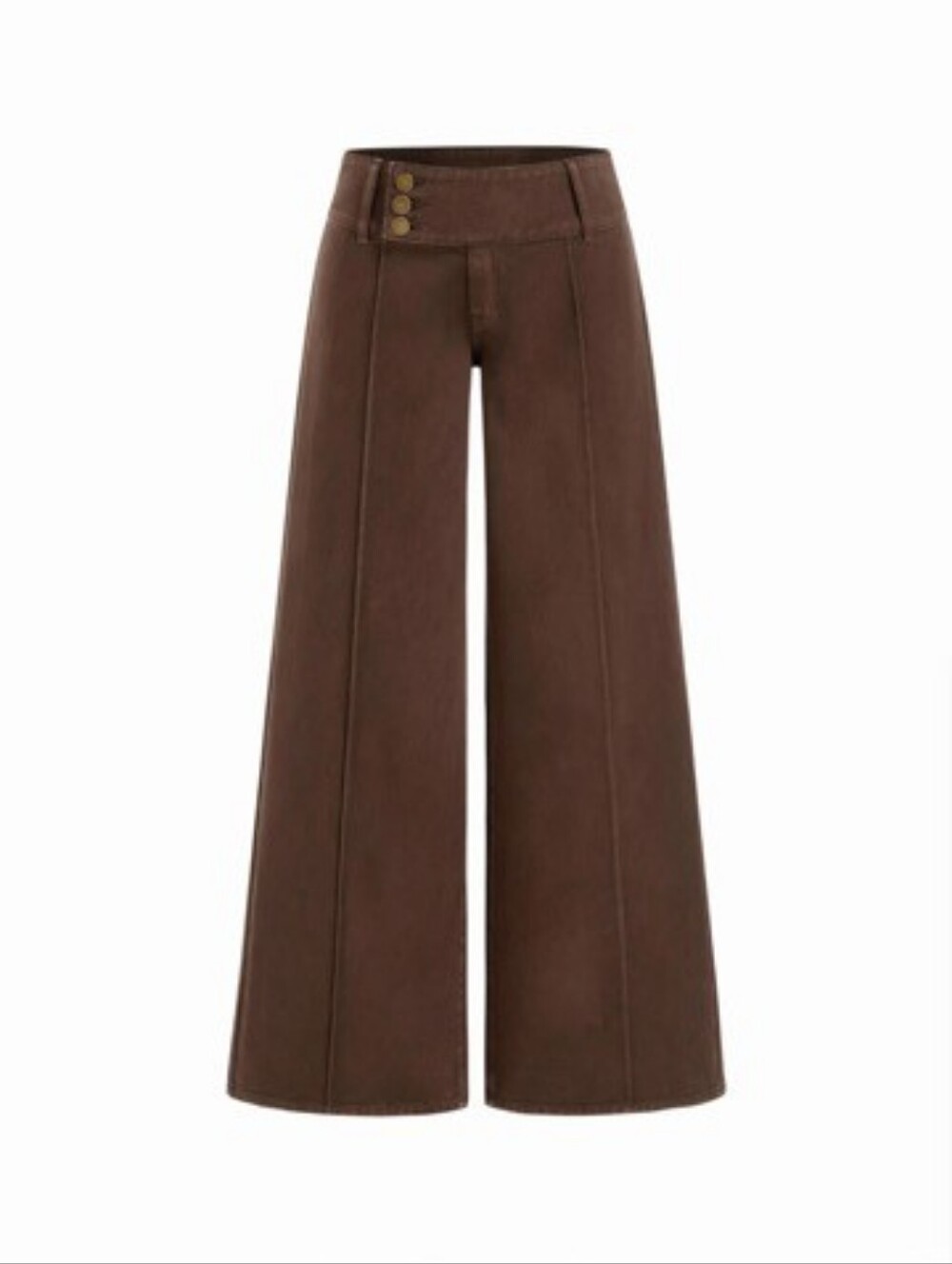 Cider Chocolate Brown High-Waist Women’s Jeans with Triple Button New Size M